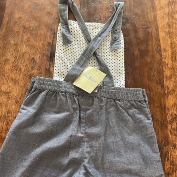Olive Juice Denim Chambray Short Pants Coverall Overall -- NWT Size 2 - Picture 2 of 3